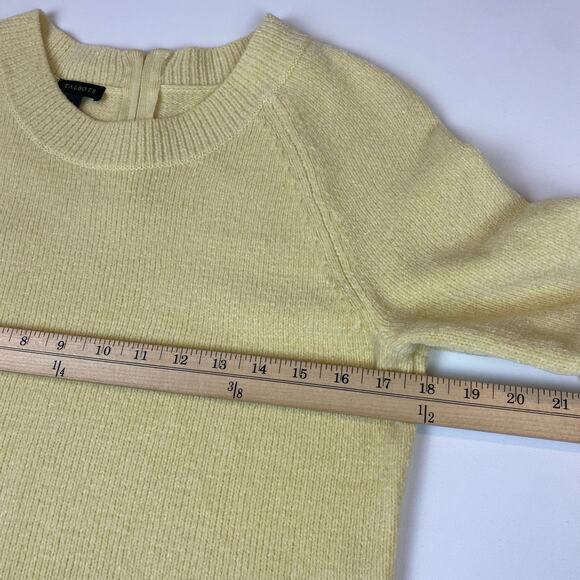 Talbots Size Small Light Yellow Crewneck Back Zip Pullover Soft Sweater - Picture 7 of 9